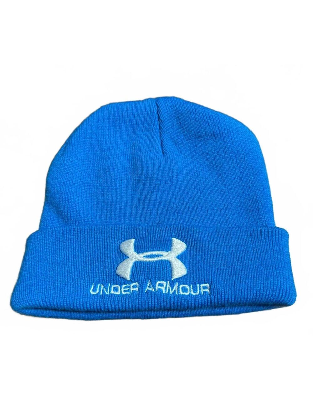 Under Armour Men Beanie Halftime Tech Blue Knit Cuff Winter Hat OSFM